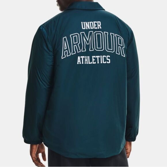 NWT Men’s Under Armour Athletics Teal Loose Fit Jacket Size Large Casual Sporty - Picture 2 of 8
